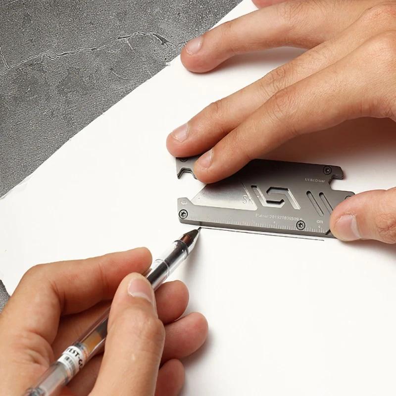 Couteau utilitaire pliant EDC en acier inoxydable, coupe-papier multifonction, couteau manuel, ouvre