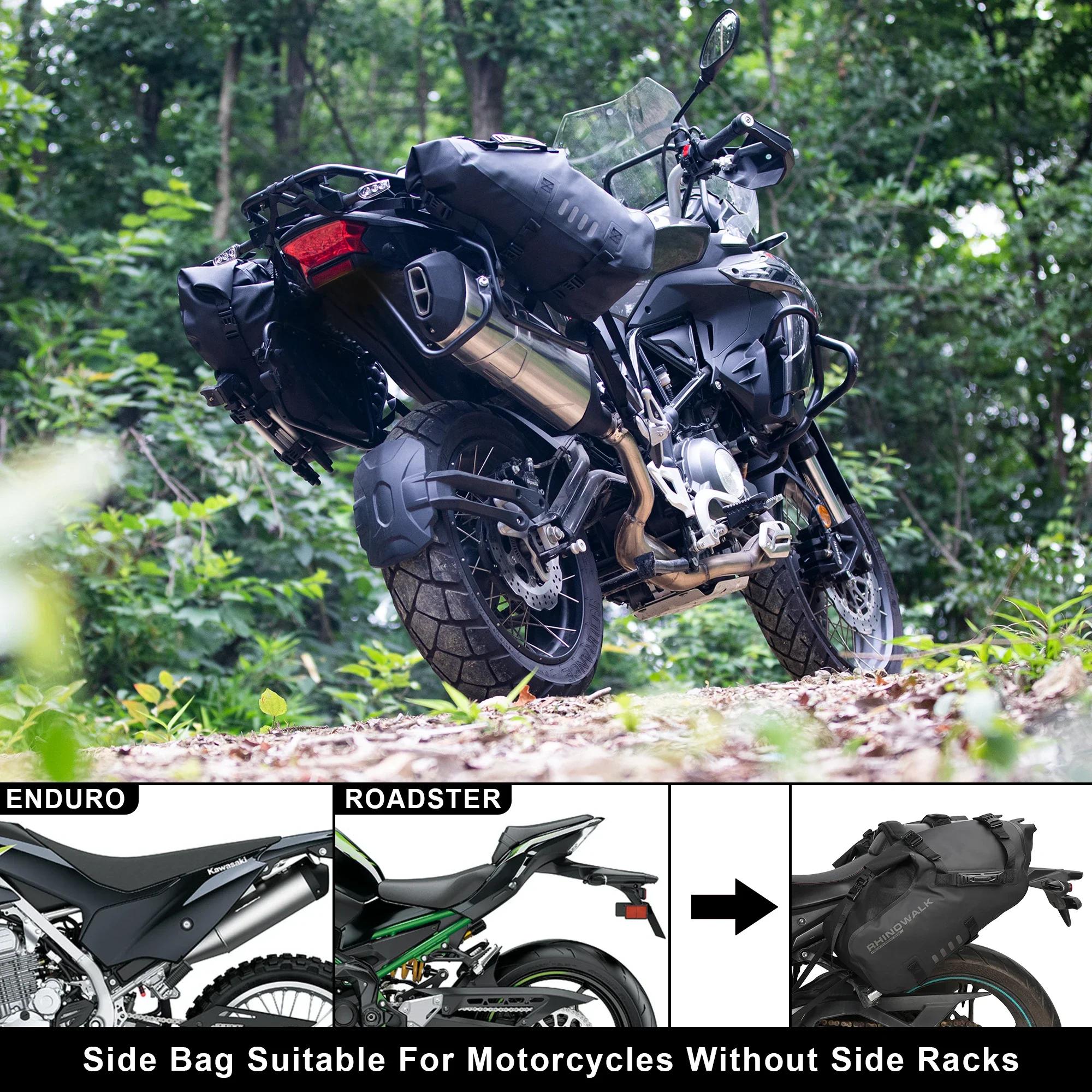 Rhinowalk sac de moto 100% étanche 18L/28L/48L grande capacité 2 pièces ajustement universel moto sa