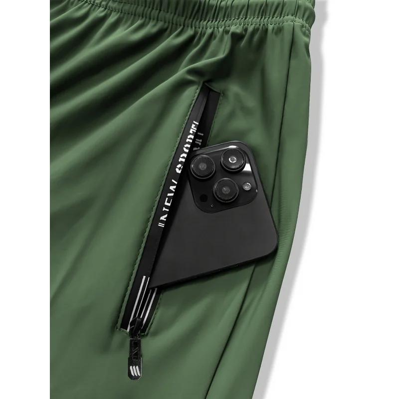 Pantalon de survêtement homme en soie glacée à séchage rapide pour l'été, idéal pour la course, le s