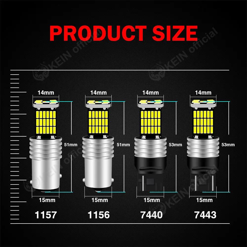 Ellin-Ampoule LED T15 W16W P21W 1156 1157 BA15S BAY15D T20 7440 7443 W21W 45SMD, enquêter de voiture