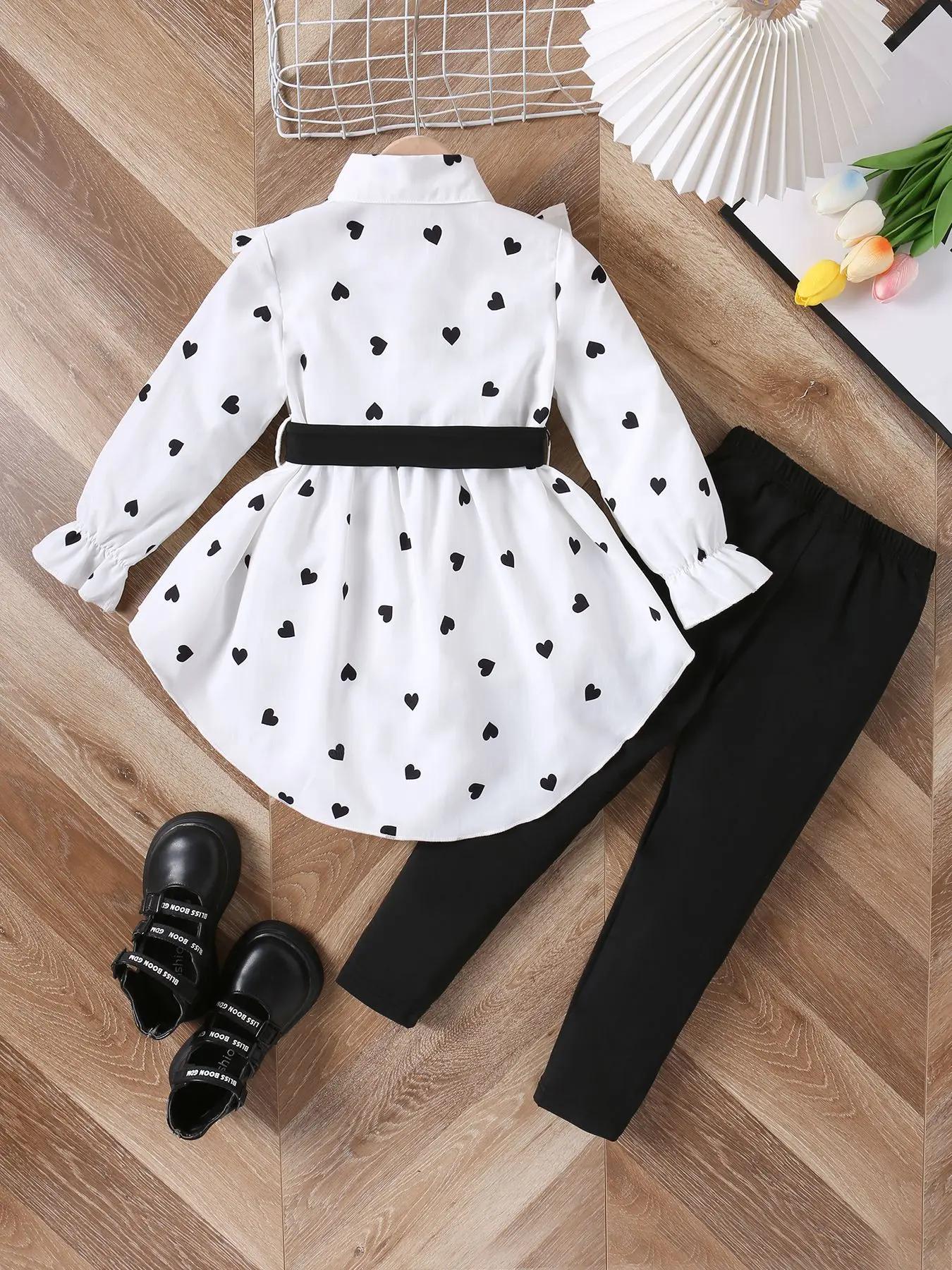 Ensembles de vêtements pour filles printemps-automne, nouvelle mode, chemise + bas, 2 pièces, costum