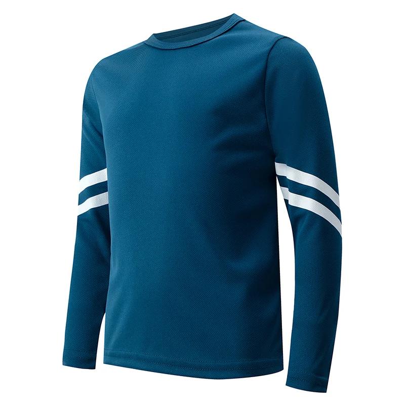 T-shirt de sport à manches longues pour enfants, couleur unie, séchage rapide, pour garçons, jeux de
