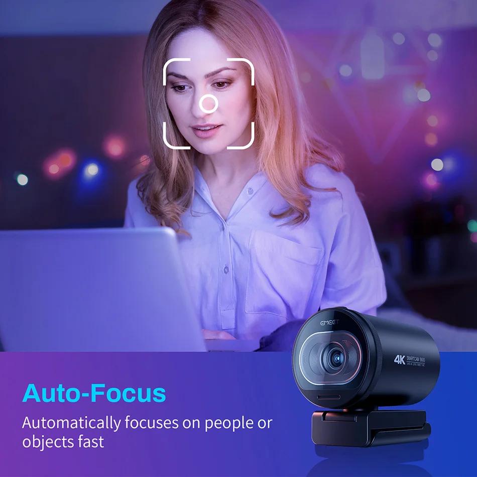 Webcam 4K caméra Web en Streaming 1080P 60FPS EMEET S600 USB ordinateur/caméra pour ordinateur porta