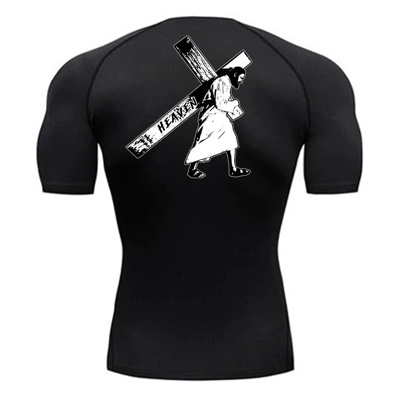 T-shirt athlétique homme séchage rapide compression graphique angel chrétien sport