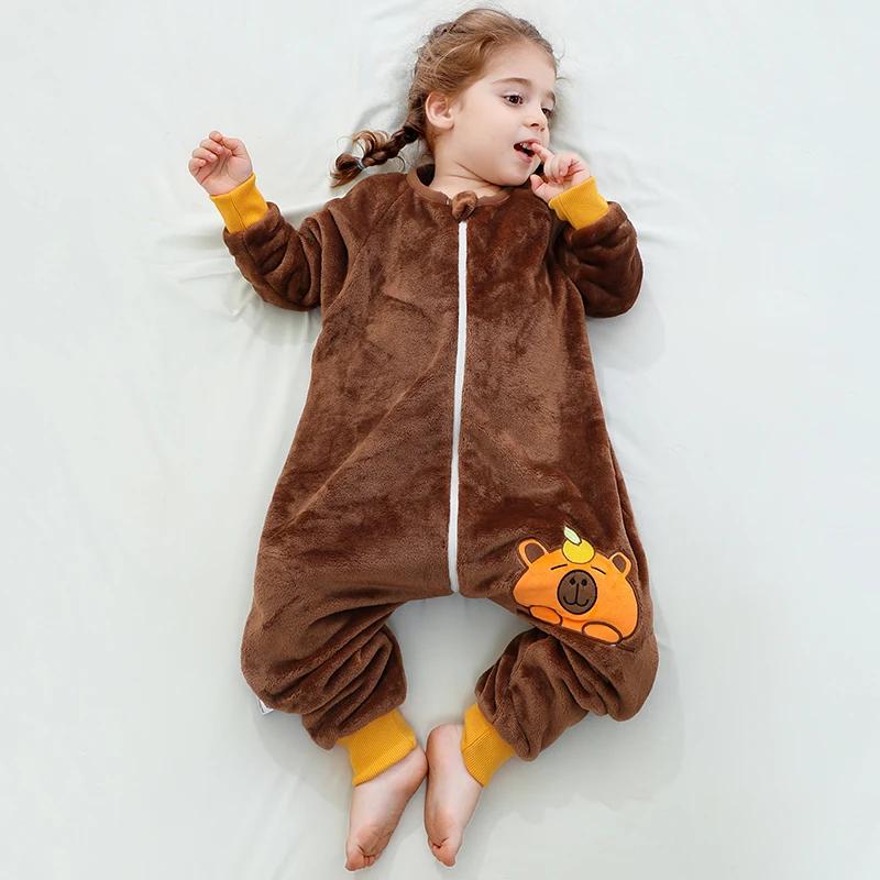 MICHLEY Capitala dessin animé flanelle enfants bébé sac de couchage sac vêtements d'hiver enfant en