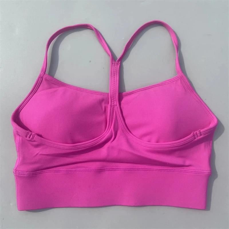 Soutien-gorge de Fitness en forme de Y pour femmes, couleur unie, doux, dos croisé, collants, gilet