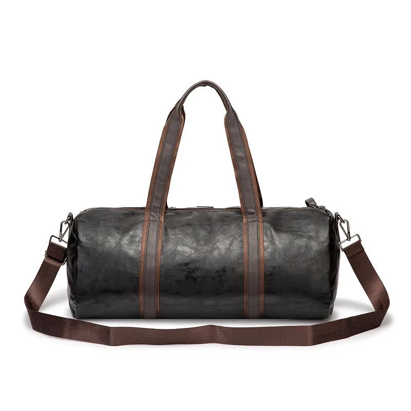 Sac à main de sport en cuir pour hommes et femmes, bagage, tambour, fitness, entraînement, voyage, v