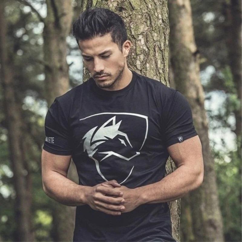 2024 T-shirts de sport d'été hommes en plein air Fitness entraînement T-shirt mode tendance coton él