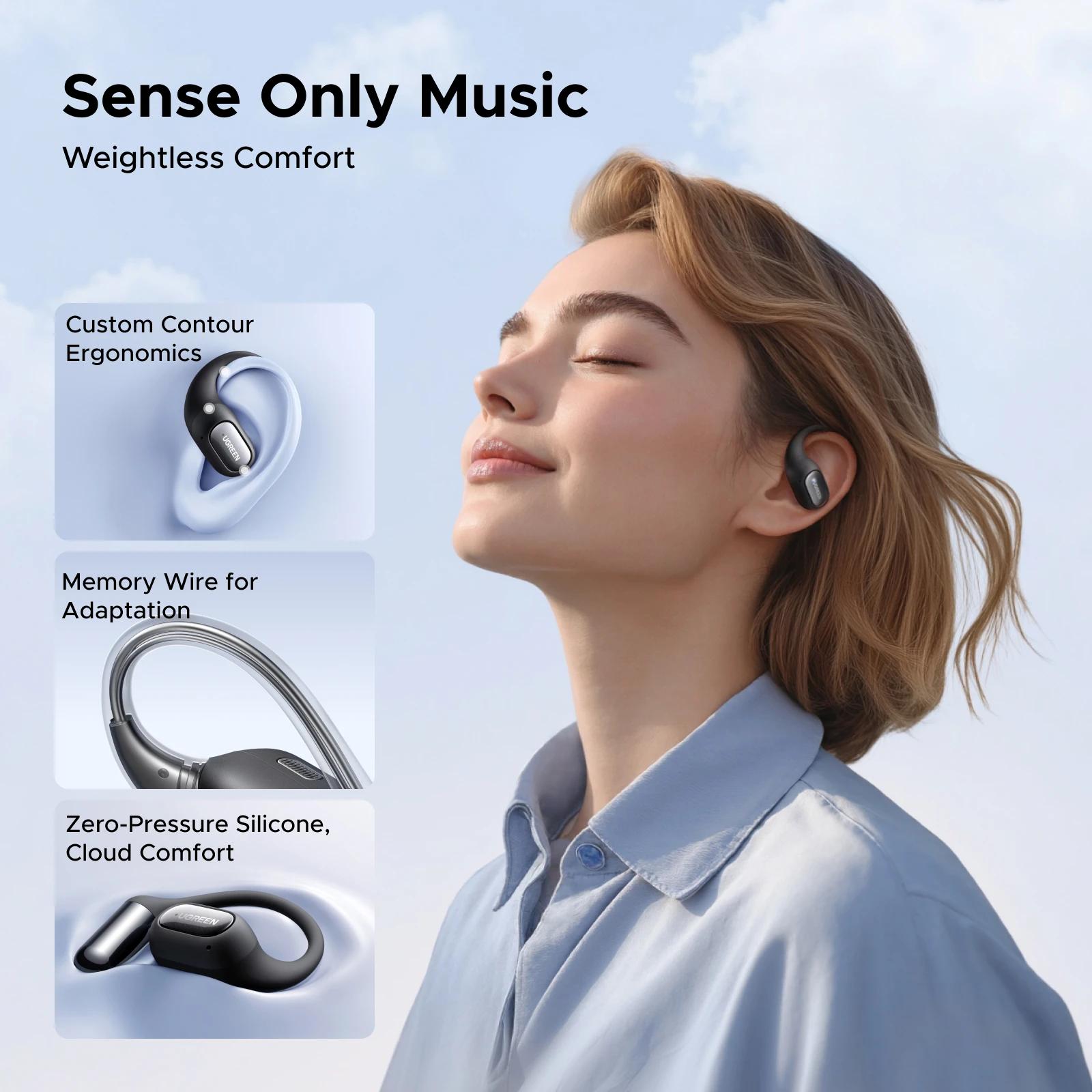 UGREEN FitBuds écouteurs à oreille ouverte, crochet d'oreille TWS True-Wireless Bluetooth 6.0 écoute
