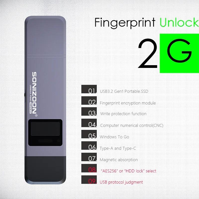 Clé USB à Écriture Flash 2G avec Cryptage d'Empreintes Digitales 1 To/512 Go/256 Go – Protection de