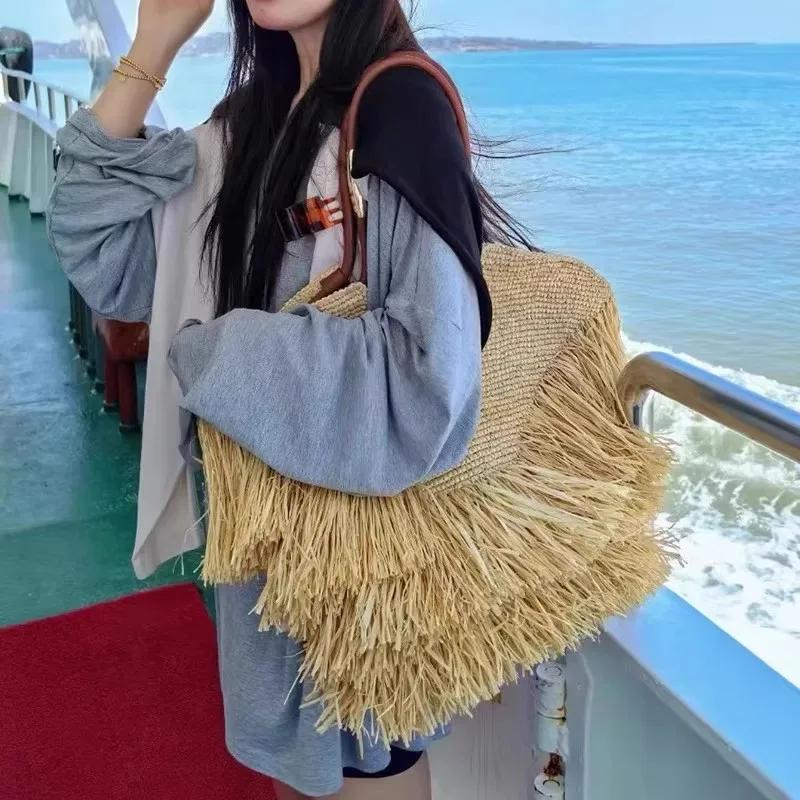 Sacs fourre-tout ajourés pour femmes, sac à main de luxe de styliste, nouveau tissage, grand sac de