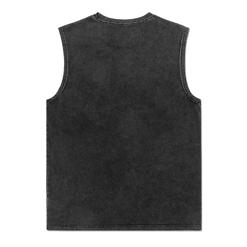 Débardeur Vintage en coton délavé à l'acide pour hommes et femmes, gilet de sport, d'entraînement, d