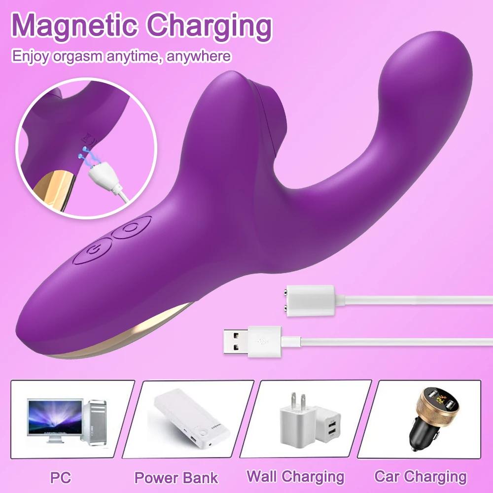 Vibromasseur gode injuste pour femme, ventouse de clitoris sous vide, produits pour adultes, jouet s