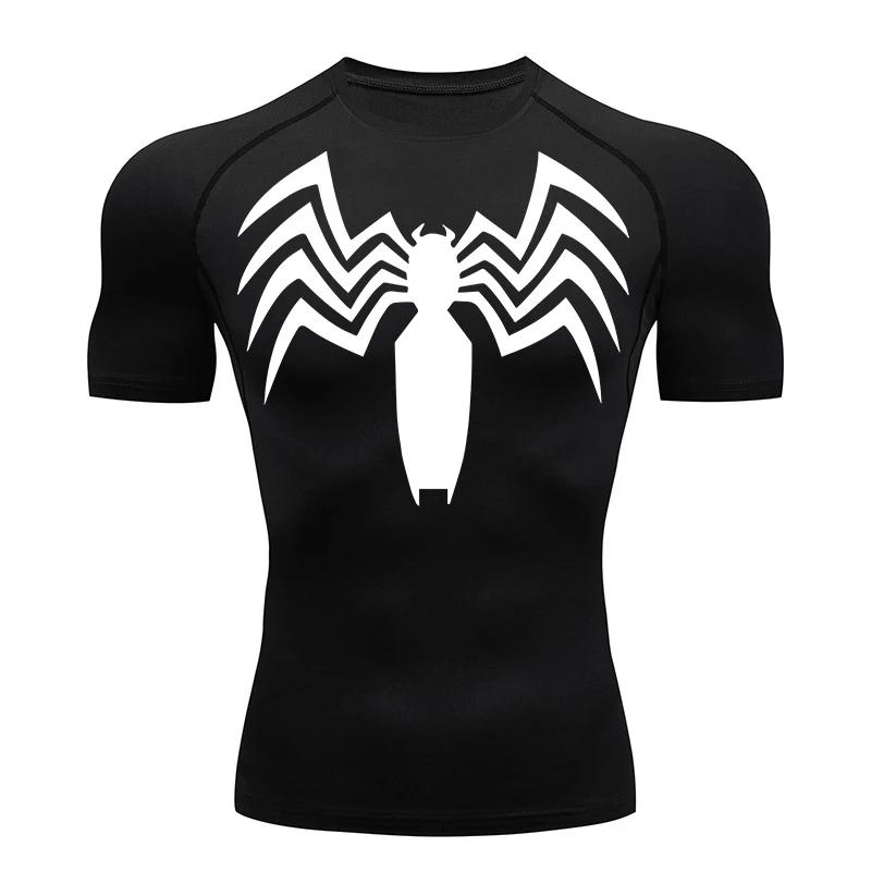 Chemise compression homme imprimé araignée - T-shirt sport séchage rapide anti-irritation été