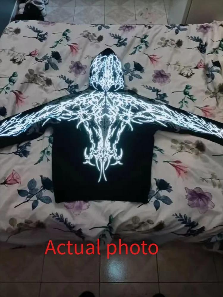 Sweat à capuche unisexe, style streetwear sombre, imprimé graphique épée magique lumineuse, coupe am