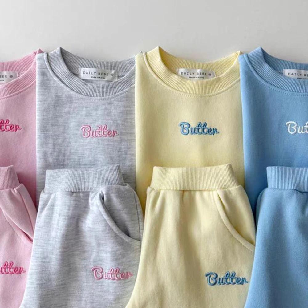 Ensemble de vêtements de dessin animé coréen pour bébé garçon et fille, survêtement décontracté, T-s