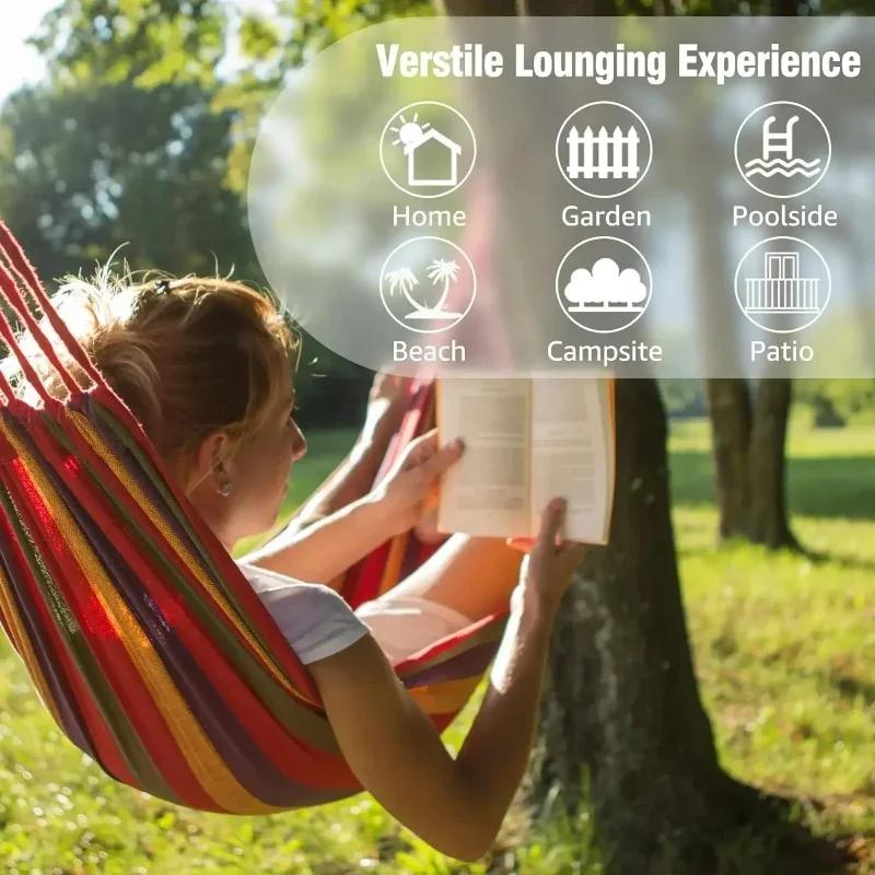 Hamac balançoire portable d'extérieur – Conception en toile épaisse pour le camping, le détente et l