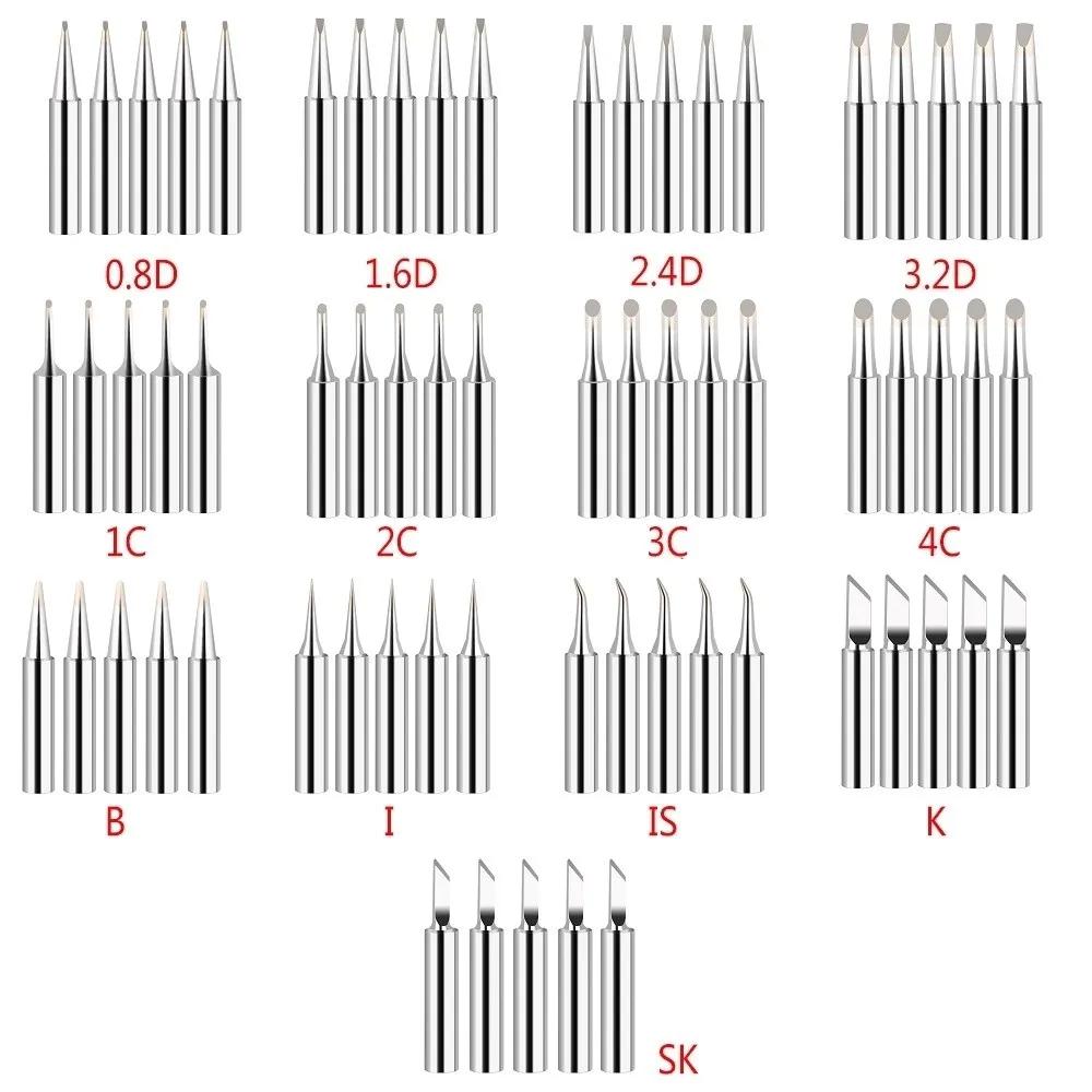 5 pièces 900M-T pointes de fer à souder IS/I/B/K/SK/2.4D/3.2D/1C/2C/3C/4C tête de pointes de soudage