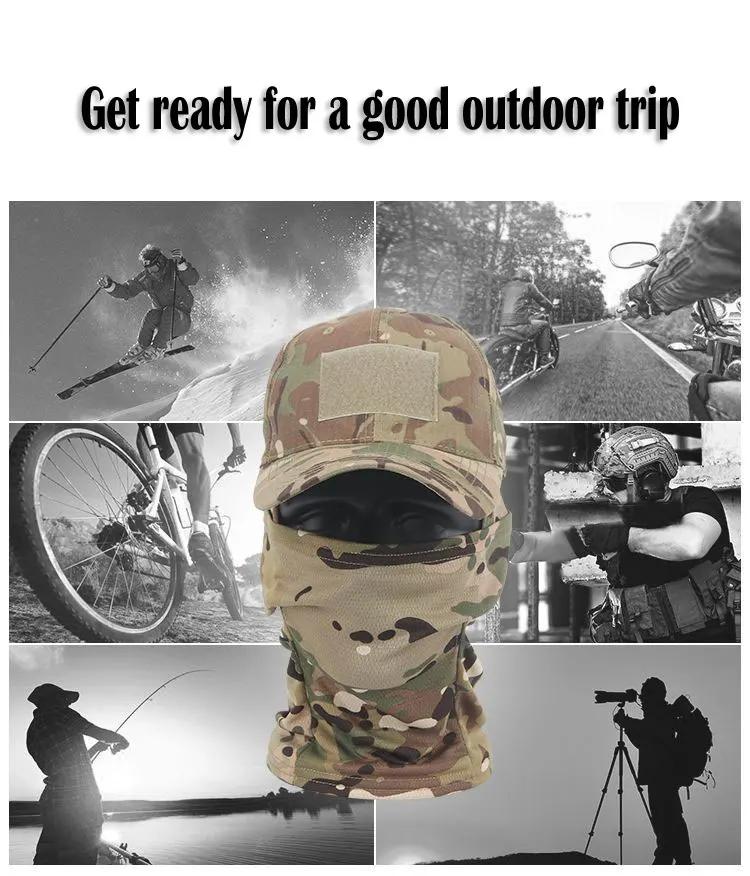 Cagoule tactique casquettes de Baseball masque complet ensemble hommes été Snapback chapeau de solei
