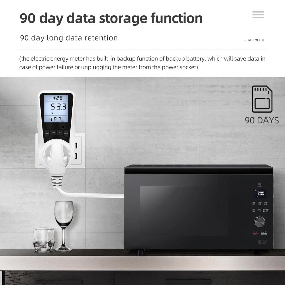 Wattmètre numérique 220V AC EU, compteur de puissance LCD, compteur de consommation électrique, pris