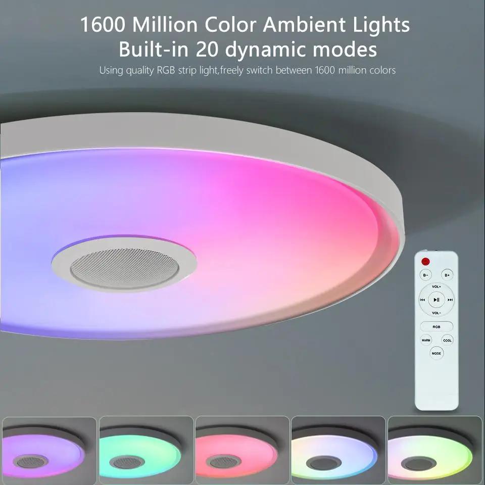 Plafonniers intelligents LED RGB APP télécommande gradation éclairage domestique moderne lumière mus