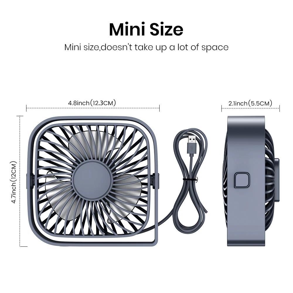 TOPK Ventilateur de bureau USB, mini ventilateur portable, ventilateur de refroidissement de table d