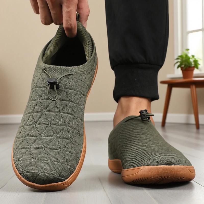 Nouveaux hommes pieds nus chaussures large orteil boîte minimaliste anti-dérapant chaussures de marc