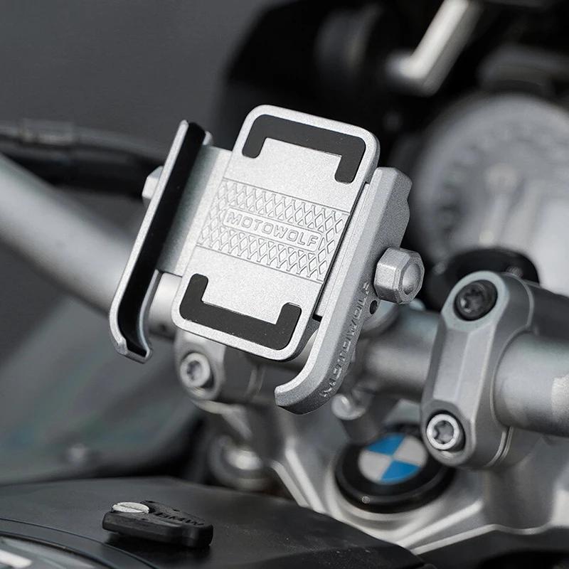 Support de téléphone pour guidon modifié de Moto en alliage d'aluminium, rétroviseur universel, supp
