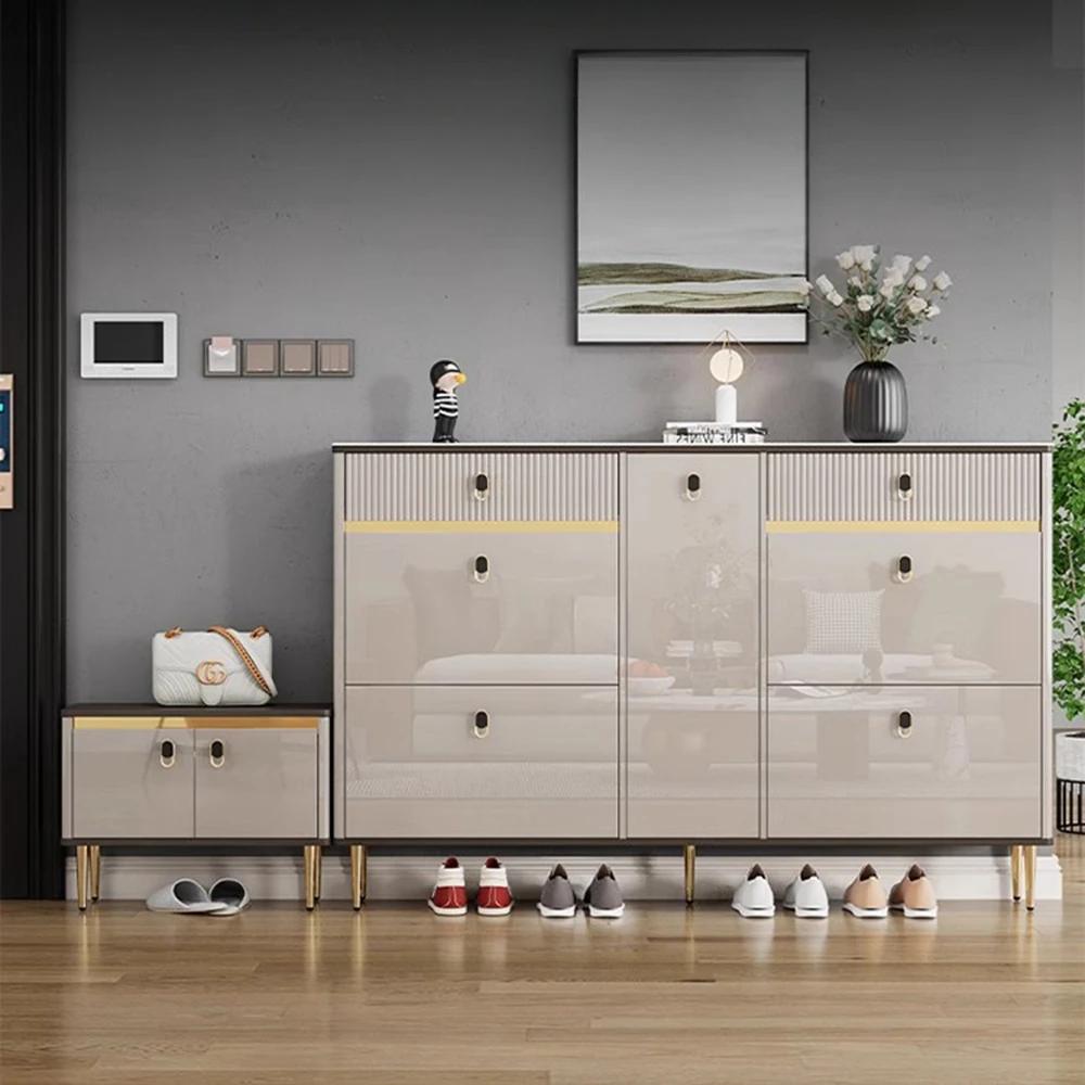 Tiroirs blancs étagère étagère à Chaussures 3 couches étroit permettant de gagner de l'espace Armoir