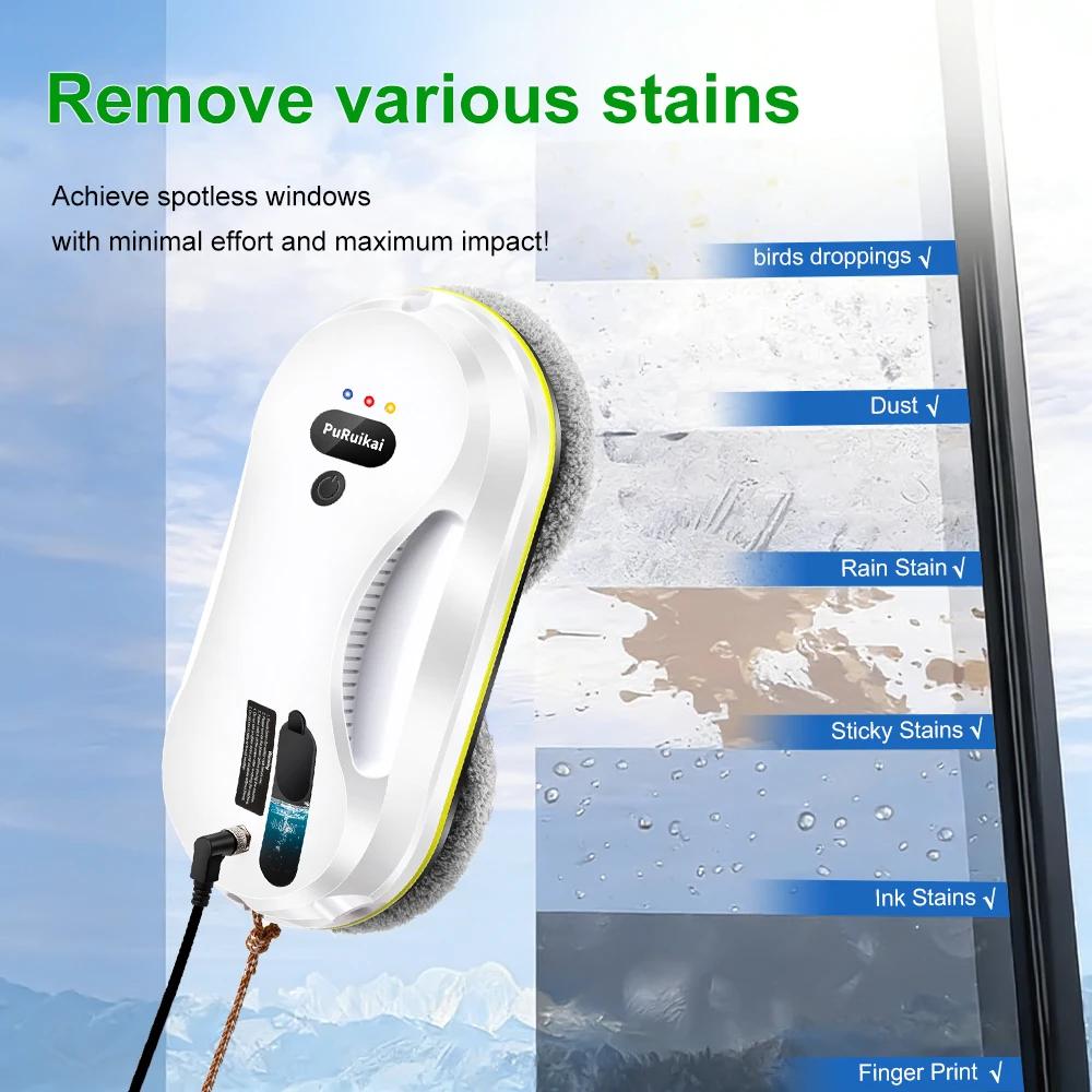 Robot de nettoyage automatique des fenêtres PuRuiKai, avec système intelligent de détection des bord