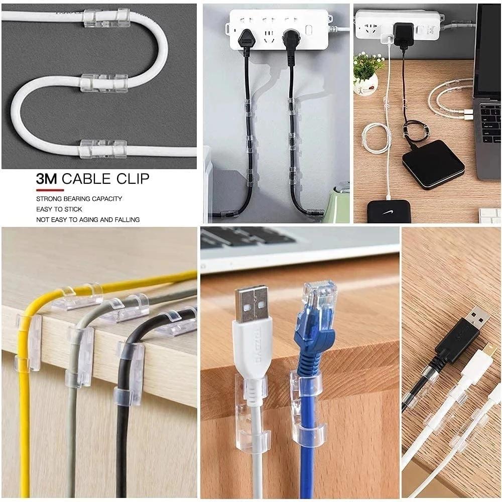 Organisateur de câbles Clips gestion des câbles bureau et poste de travail gestionnaire de fils ABS