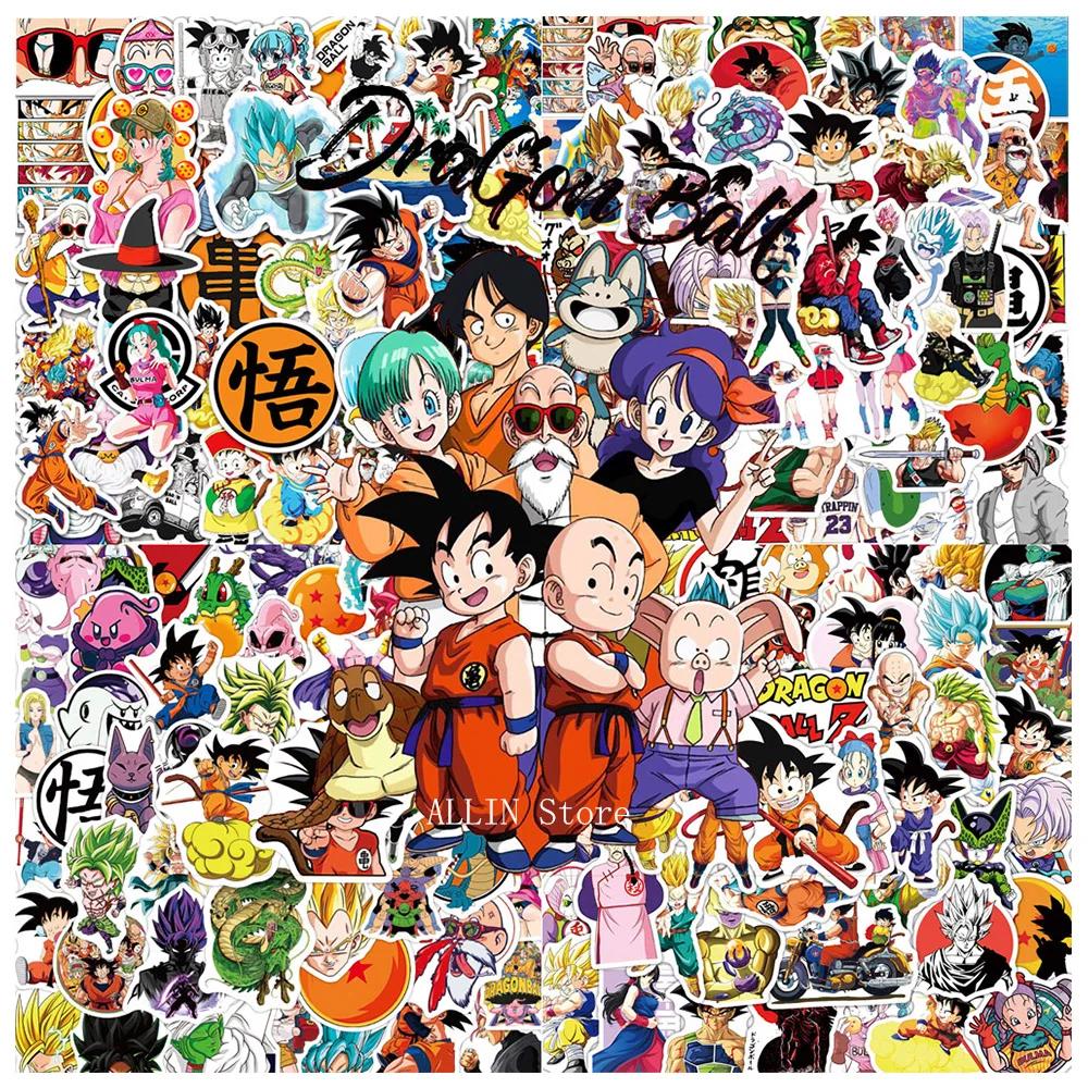 50/100 pièces Cool Anime Dragon Ball autocollants pour enfants jouets Son Goku dessin animé décalcom