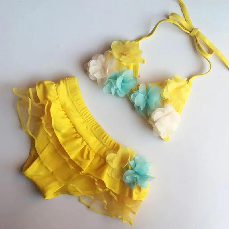 Nouveau maillot de bain pour enfants mignon fleur bébé maillot de bain pour les filles