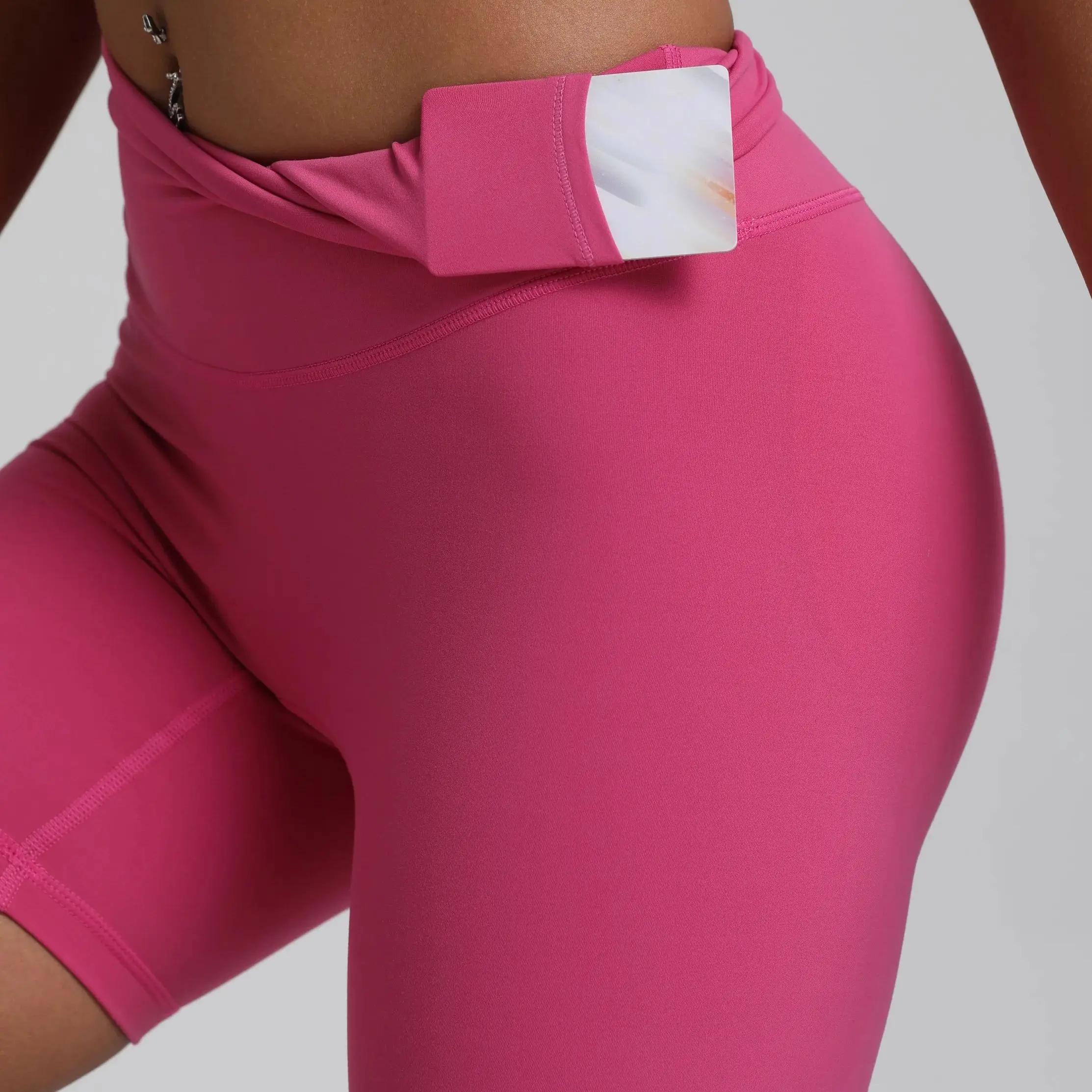 Leggings courts de Sport pour femmes, couleur unie, Yoga, soutien de Compression, sueur-vagin, entra