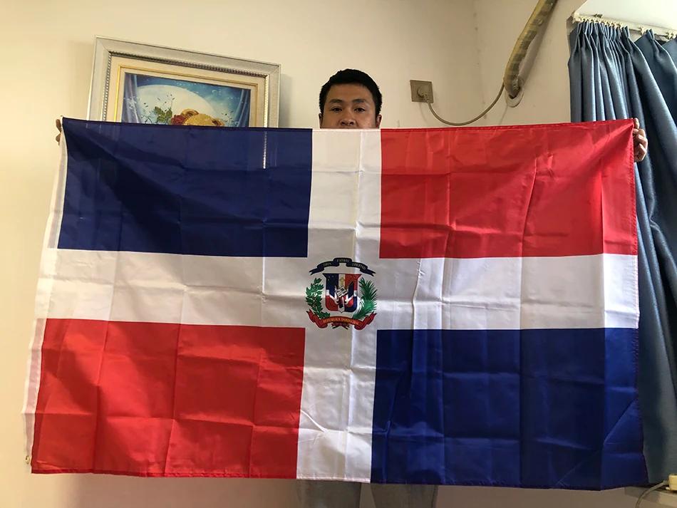 SKY DRAPEAU livraison gratuite 90X150CM suspendu Polyester république dominicaine bannière nationale