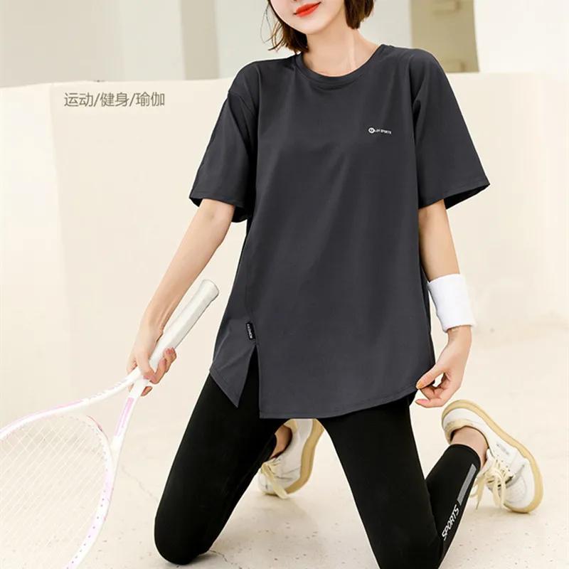 T-shirt de yoga à manches courtes pour femmes, vêtements de sport doux, chemise de fitness à séchage