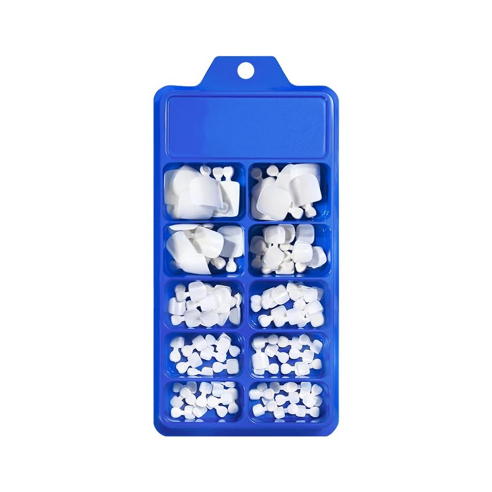 100 pièces faux ongles blanc naturel presse sur orteil pied couverture complète ongles carrés consei