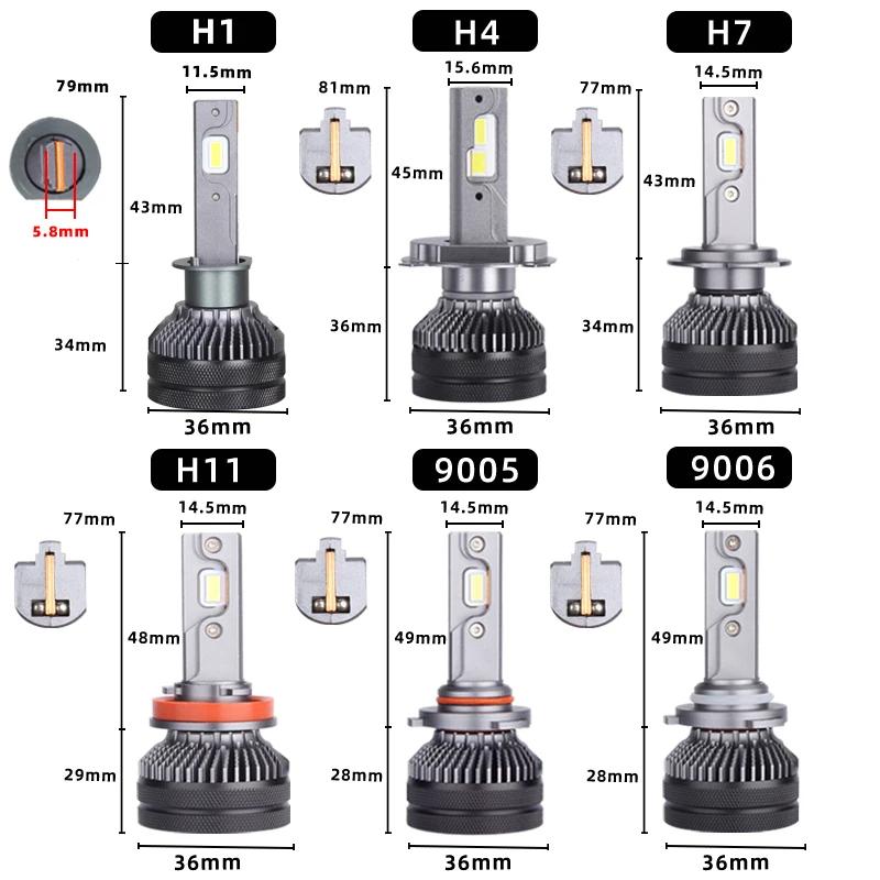 DAWNKNIGHT K5C 4300K 110W H7 H4 lampe à LED Double Tube de cuivre 3000K lumières Led pour voiture H1