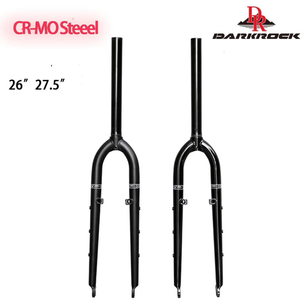 26/27.5ER DARKROCK CM-3 /CM-5 cr-mo Steels fourche avant 28.6mm disque et V frein vtt fourche rigide