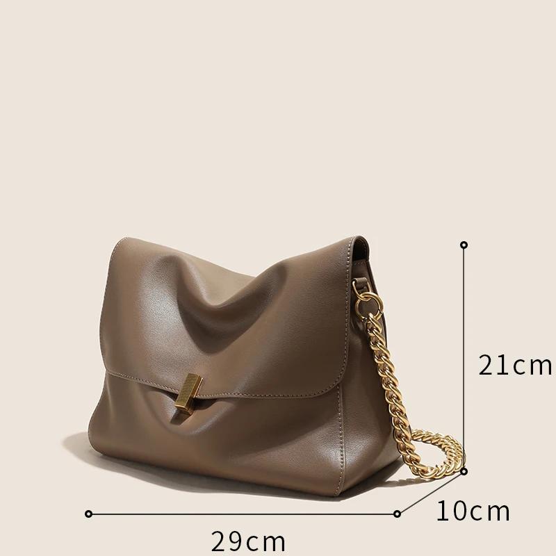 Grand Sac à Main en Cuir de Vache group pour Femme, Sacoche de Luxe Solide, à Rabat, Style Coréen