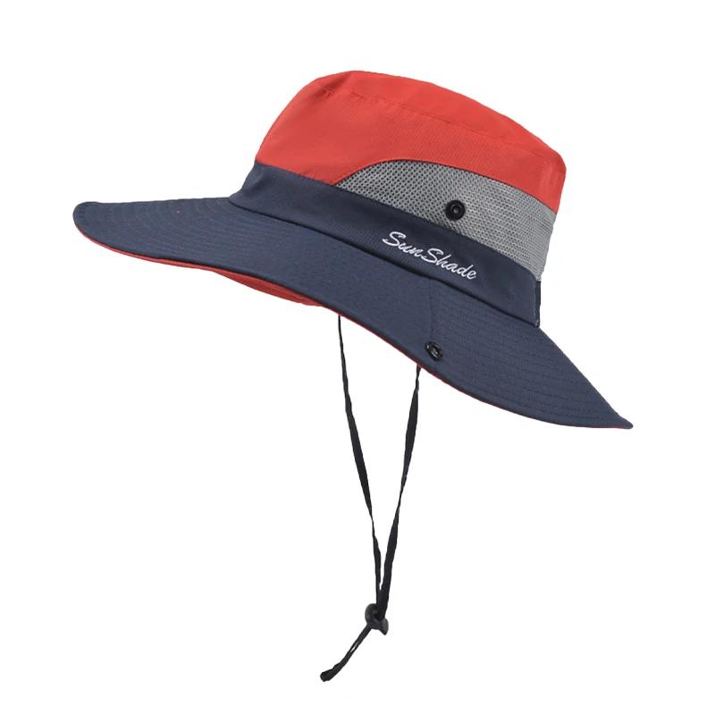 Chapeau de pêcheur pliable en plein air, pour cyclisme, voyage, pêche, soleil, maille respirante, ch