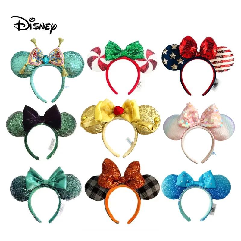 Serre-tête Disney Mickey Mouse avec grandes nœuds à pois, accessoire de déguisement en peluche pour
