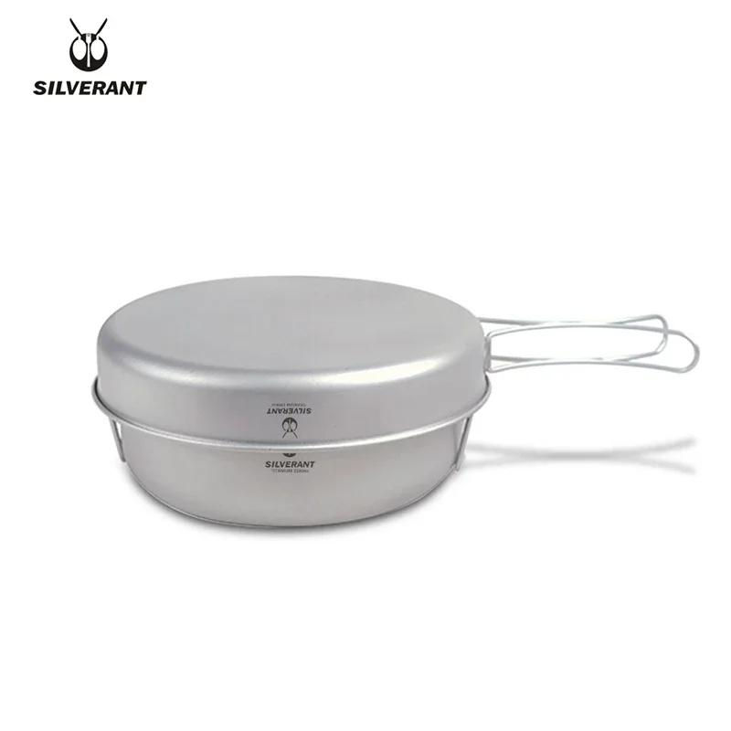 Ensemble de casseroles et poêles à frire en titane, grande batterie de cuisine de camping en plein a