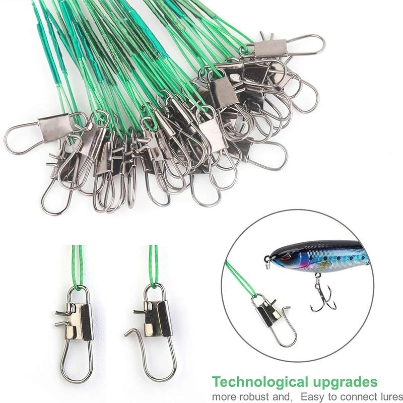 100/50/30/10 pièces Anti-morsure ligne de pêche en acier fil d'acier Leader avec accessoire de pêche