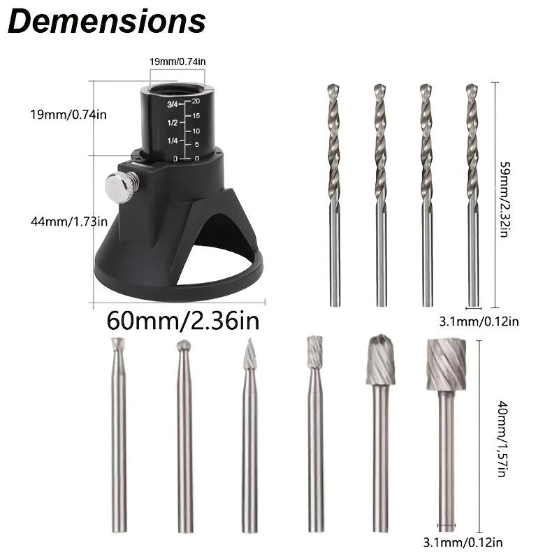 Routeur rotatif fraise Guide fixation foret hélicoïdal Kit d'outils de sculpture sur bois localisate
