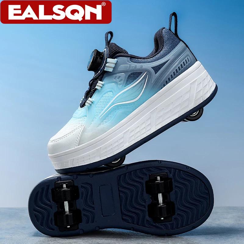Chaussures de roller respirantes pour enfants, baskets d'été à quatre roues pour garçons et filles,