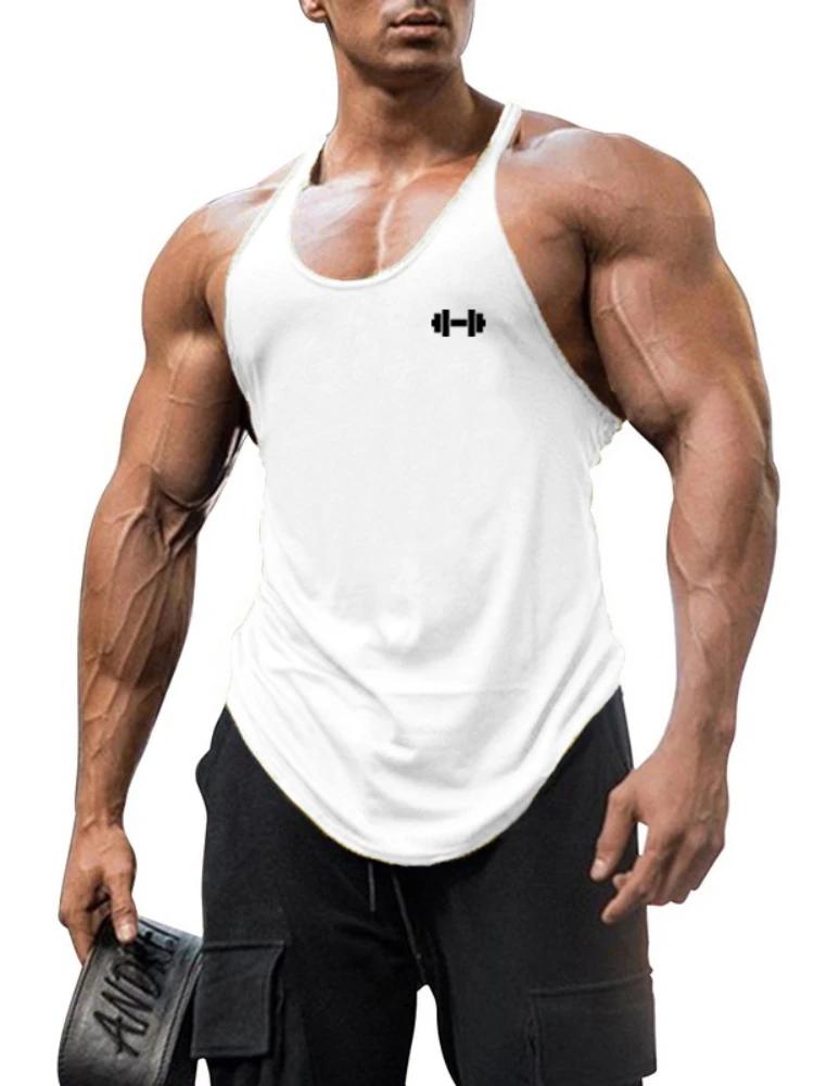 Débardeur musculaire d'été en coton respirant sans manches, T-shirt dos en Y pour hommes, gilets mus