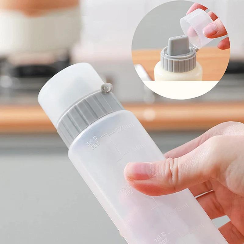 Bouteille à presser pour condiments, 350ml, 5 trous, bouteille de moutarde pour Ketchup de cuisine,