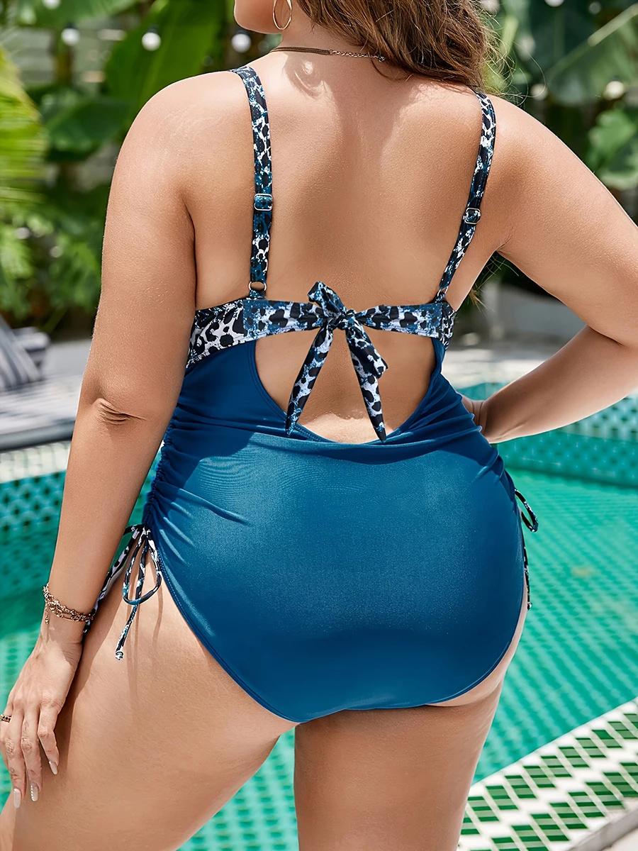 Maillot de bain une pièce grande taille imprimé léopard femme 2026 - Tenue plage et natation confortable