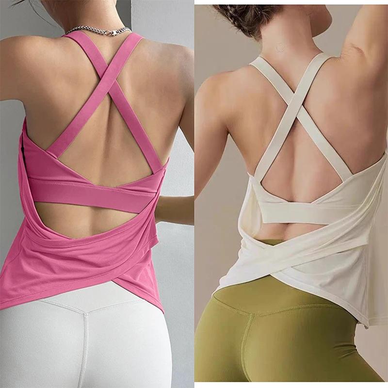 Costume de Yoga Deux Pièces Femme avec Coussinet - Sexy pour Pilates Fitness et Course